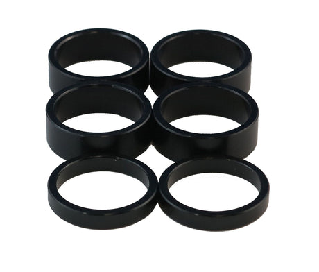 25mm Black Stub Spacer Kit 6pcs, kart steering and front end part