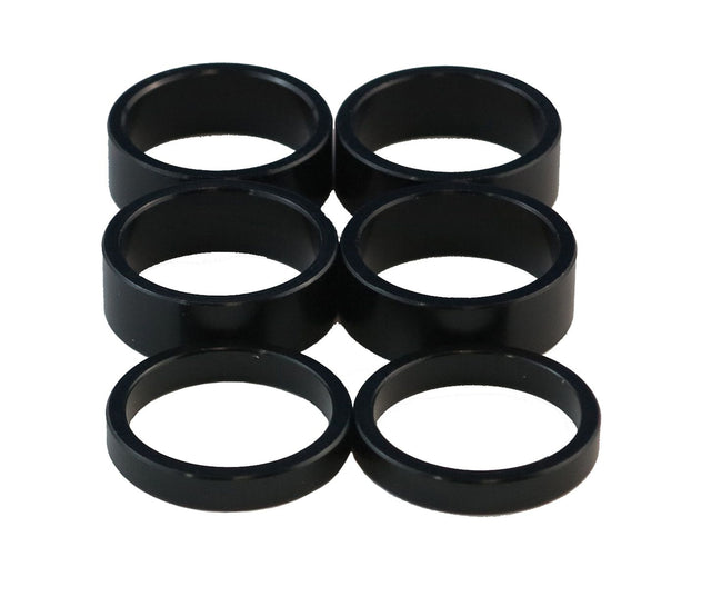 25mm Black Stub Spacer Kit 6pcs, kart steering and front end part