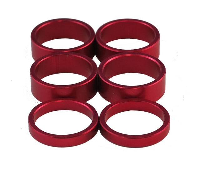 25mm Red Stub Spacer Kit 6pcs, kart steering and front end part