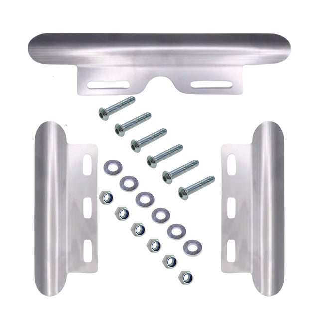 Italsport 3pc Skid Plate Kit Stainless, kart chassis hardware part