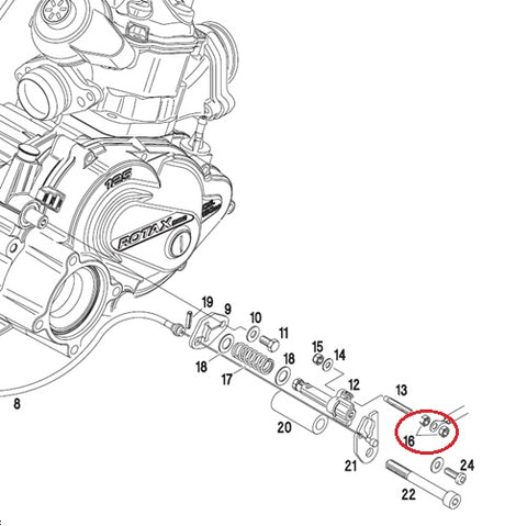Rotax Shift Contact Adjust Nut - M5 - DD2