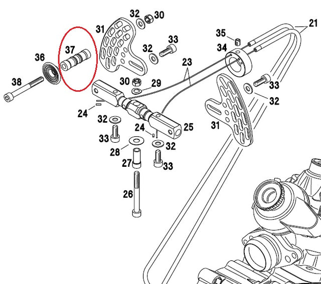 Rotax Spacer for DD2 Paddle Assembly